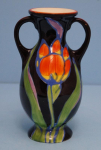 Click to view Hand Painted Art Pottery Czech Vase   photos