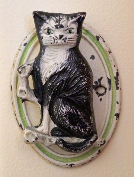 Antique Cat Cast Iron Doorkncoker