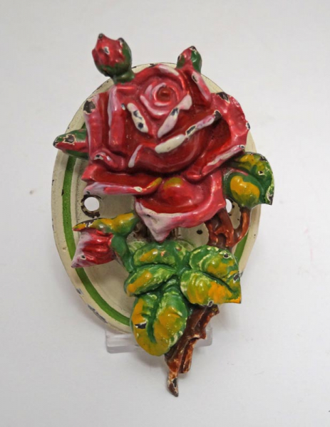 Antique Rose Flower Cast Iron Doorknocker