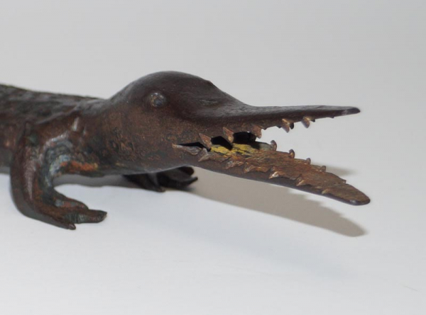 Alligator Reptile Forged Cast Iron Folk Art 