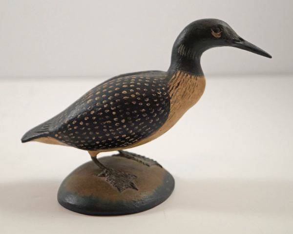 Loon on Base Bird Wood Carving Frank Finney