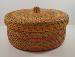 Click to view Antique Folk Art Woven Basket  photos
