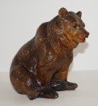 Click to view Antique Seated Chalkware Bear  photos