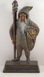 Click to view Antique Warrior Cast Iron B&H Doorstop photos