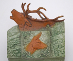 Thumbnail Image: Antique Elk Cast Iron Inkwell 