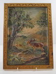Click to view Antique Elk Cast Iron B&H Plaque Folk Art photos