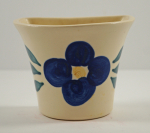 Click to view Purinton Slip Ware Pottery Pansy Wall Pocket  photos
