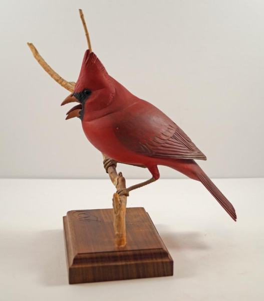 Life-size Northern Cardinal Carving Finney