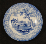 Click to view Child’s Blue China Toy Plate 4 3/8”  photos