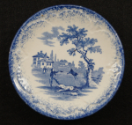 Click to view Child’s Blue China Toy Plate 4 5/8”  photos