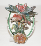 Thumbnail Image: Antique Dragonfly Roses Cast Iron Doorknocker