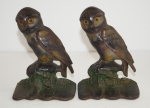 Click to view Antique Owl on Branch Cast Iron Bookends photos