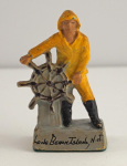 Click to view Antique Whaler Metal Nautical Paperweight photos
