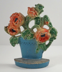 Click to view Poppies in Clay Pot Cast Iron Hubley Doorstop photos