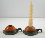 Click to view Orange w/ Leaves Cast Iron Candle Holders photos