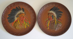 Click to view Pair of Native American Indian Iron Plaques photos