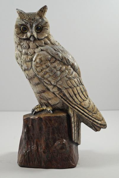 Antique Snowy Owl on Stump Cast Iron Doorstop