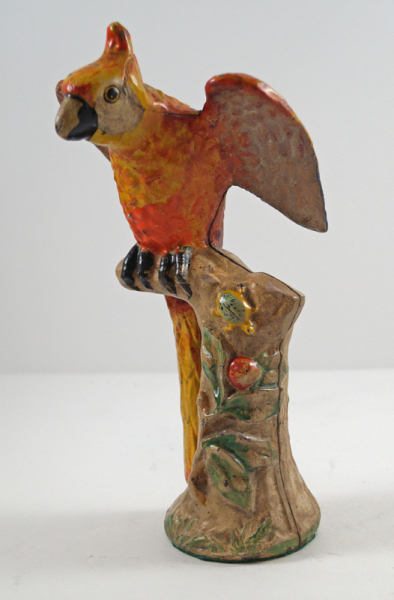 Antique Parrot on Stump Cast Iron Doorstop