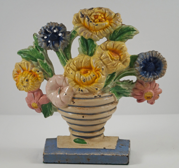 Marigold Flowers Cast Iron Hubley Doorstop