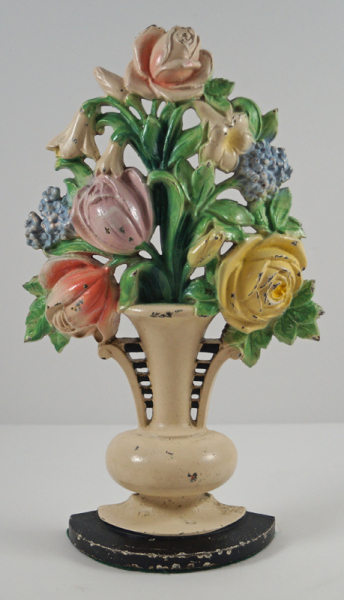Tulips & Roses Flowers Cast Iron Doorstop 