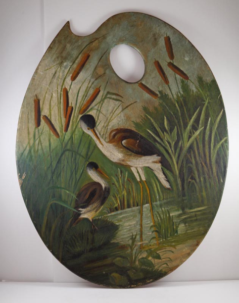 Antique Artist’s Palette Board w/ Shorebirds
