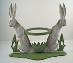 Click to view  Antique Rabbit Cast Iron Flower Planter  photos