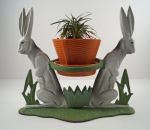 Thumbnail Image:  Antique Rabbit Cast Iron Flower Planter 