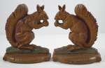 Click to view Antique Squirrel Cast Iron CT. Fdry. Bookends photos