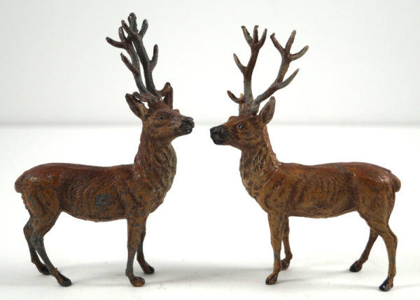 Deer Putz Cast Metal Christmas Figurine #6