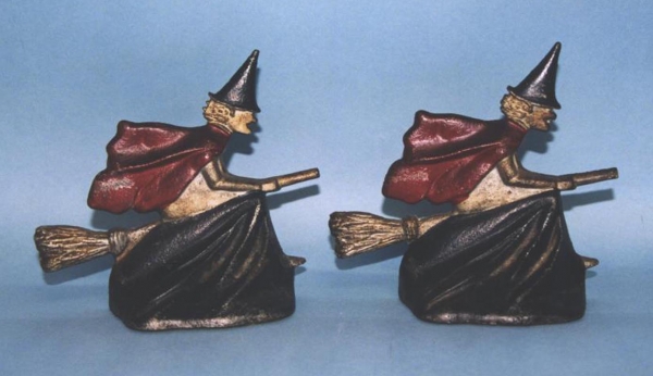 Witch on Broom Bookends