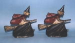 Click to view Witch on Broom Bookends photos