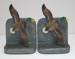 Click to view  Flying Mallard Duck Cast Metal Bookends photos