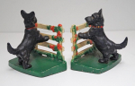 Click to view Scottie Dog by Fence Cast Iron Hubley Bookend photos