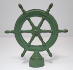 Click to view Ships Wheel Cast Iron Nautical Doorstop photos