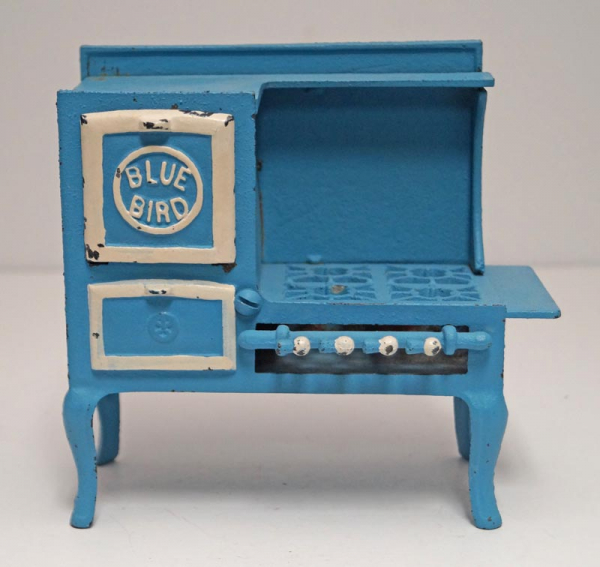 Antique Blue Bird Gas Stove Cast Iron Toy