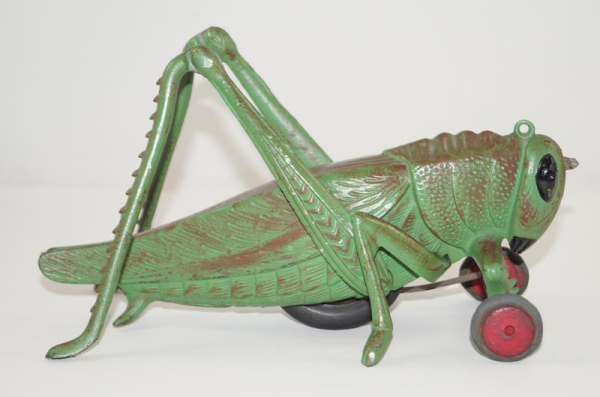 Antique Grasshopper Cast Iron Pull Toy