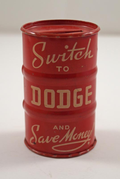 Antique Dodge Car Saves Barrel Tin Still Bank