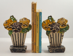 Thumbnail Image: Antique Pansy Flowers Cast Iron Bookends