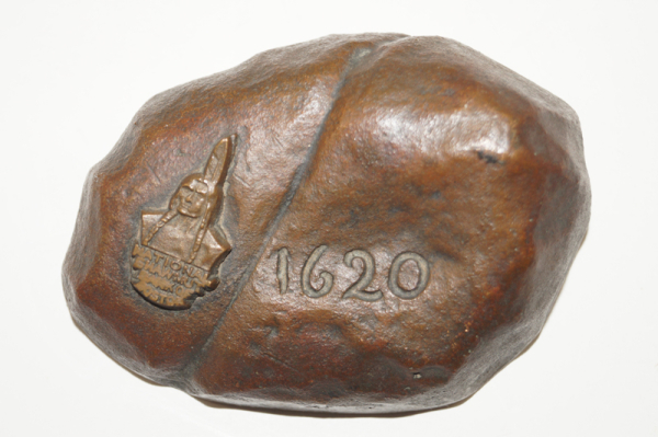 Plymouth Rock Advertising Bronze Paperweight