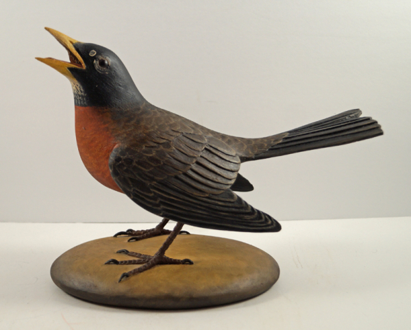 Life-Size Robin Bird Wood Carving by Finney