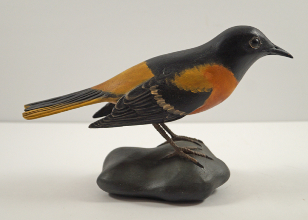 Baltimore Oriole Wood Carving by Frank Finney