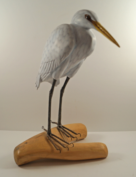 Egret Resin Carving Figurine Audubon Key West