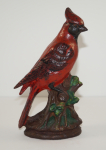 Click to view Antique Cardinal Bird Cast Iron Doorstop photos