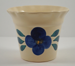 Click to view Purinton Slip Ware Pottery Pansy Flower Vase photos