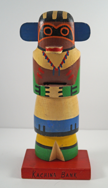 Vintage Kachina Doll Wooden Still Bank #5