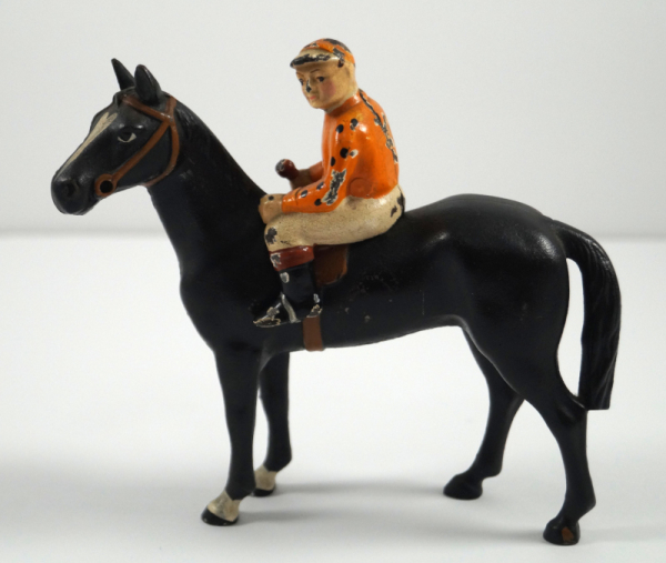 Horse & Jockey Cast Iron Hubley Paperweight