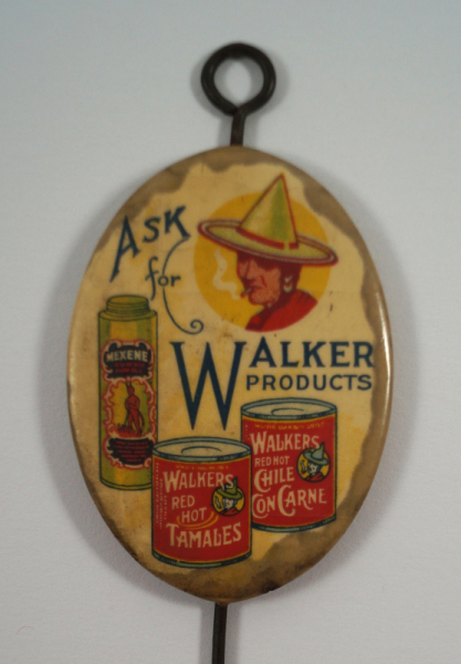 Celluloid Advertising Receipt Hook Walker