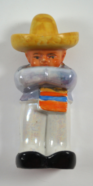 Mexican Sombrero Porcelain Toothbrush Holder