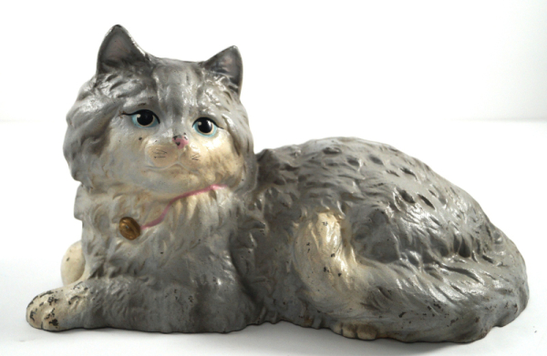 Reclining Cat Cast Iron Hubley Doorstop