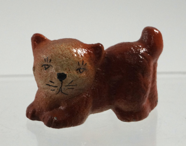 Playful Kitten Cat Cast Iron Paperweight